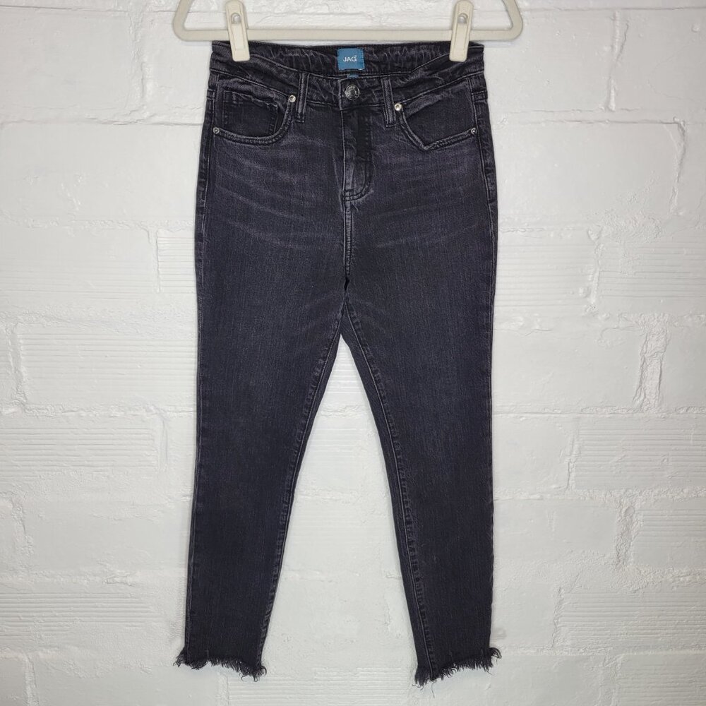 Jag Jeans Women's Size 0P Petite Jeans Viola Skinny Black Raw Chew Hem